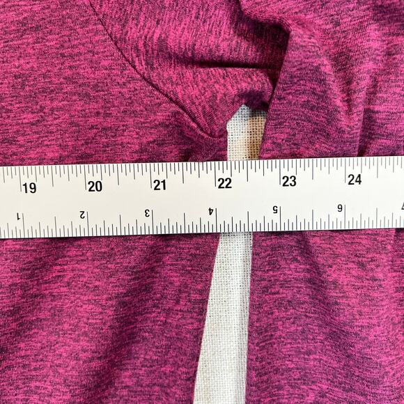 Karen Scott Full Zip Mock Neck Jacket Women's L Fuschia Pink Navy Trim Activewea - Picture 6 of 9